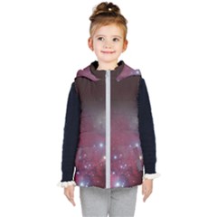 Christmas Tree Cluster Red Stars Nebula Constellation Astronomy Kid s Hooded Puffer Vest by genx