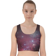 Christmas Tree Cluster Red Stars Nebula Constellation Astronomy Velvet Racer Back Crop Top