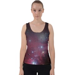 Christmas Tree Cluster Red Stars Nebula Constellation Astronomy Velvet Tank Top