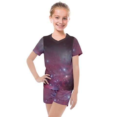 Christmas Tree Cluster Red Stars Nebula Constellation Astronomy Kids  Mesh Tee And Shorts Set by genx