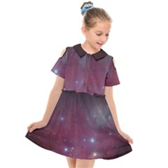 Christmas Tree Cluster Red Stars Nebula Constellation Astronomy Kids  Short Sleeve Shirt Dress by genx