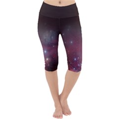 Christmas Tree Cluster Red Stars Nebula Constellation Astronomy Lightweight Velour Cropped Yoga Leggings by genx