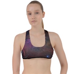 Orion Nebula Star Formation Orange Pink Brown Pastel Constellation Astronomy Criss Cross Racerback Sports Bra