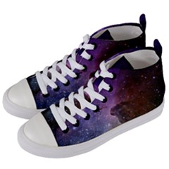 Carina Nebula Ngc 3372 The Grand Nebula Pink Purple And Blue With Shiny Stars Astronomy Women s Mid-top Canvas Sneakers by genx