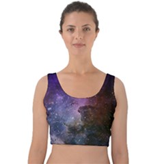 Carina Nebula Ngc 3372 The Grand Nebula Pink Purple And Blue With Shiny Stars Astronomy Velvet Crop Top by genx