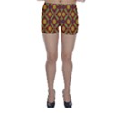 Abstract Floral Pattern Background Skinny Shorts View1