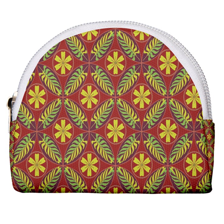 Abstract Floral Pattern Background Horseshoe Style Canvas Pouch