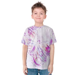 Colorful Butterfly Purple Kids  Cotton Tee