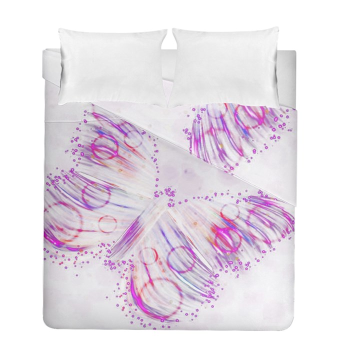 Colorful Butterfly Purple Duvet Cover Double Side (Full/ Double Size)
