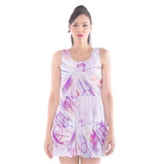 Colorful Butterfly Purple Scoop Neck Skater Dress