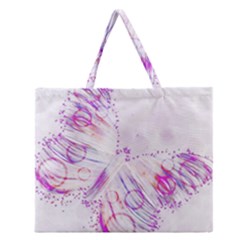 Colorful Butterfly Purple Zipper Large Tote Bag by Mariart