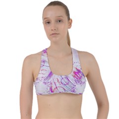 Colorful Butterfly Purple Criss Cross Racerback Sports Bra