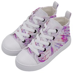 Colorful Butterfly Purple Kid s Mid-top Canvas Sneakers
