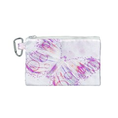 Colorful Butterfly Purple Canvas Cosmetic Bag (small)