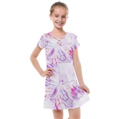 Colorful Butterfly Purple Kids  Cross Web Dress by Mariart