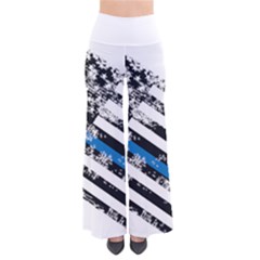 Usa Flag The Thin Blue Line I Back The Blue Usa Flag Grunge On White Background So Vintage Palazzo Pants by snek