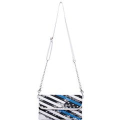 Usa Flag The Thin Blue Line I Back The Blue Usa Flag Grunge On White Background Mini Crossbody Handbag by snek