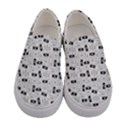 Tape Cassette 80s Retro GenX Pattern black and White Women s Canvas Slip Ons View1