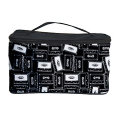 Tape Cassette 80s Retro Genx Pattern Black And White Cosmetic Storage by genx