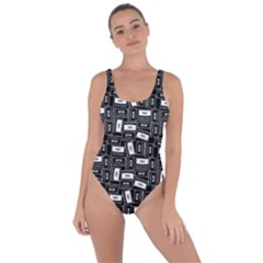 Tape Cassette 80s Retro Genx Pattern Black And White Bring Sexy Back Swimsuit by genx