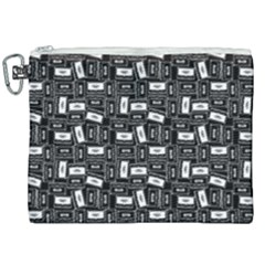 Tape Cassette 80s Retro Genx Pattern Black And White Canvas Cosmetic Bag (xxl)