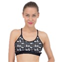 Tape Cassette 80s Retro GenX Pattern black and White Basic Training Sports Bra View1