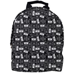 Tape Cassette 80s Retro Genx Pattern Black And White Mini Full Print Backpack by genx