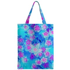 Blue And Hot Pink Succulent Underwater Sedum Zipper Classic Tote Bag by myrubiogarden