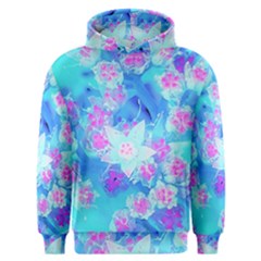 Blue And Hot Pink Succulent Underwater Sedum Men s Overhead Hoodie by myrubiogarden