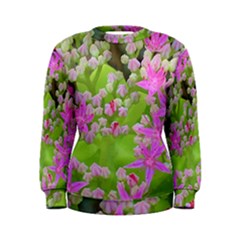 Hot Pink Succulent Sedum With Fleshy Green Leaves Women s Sweatshirt