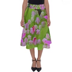 Hot Pink Succulent Sedum With Fleshy Green Leaves Perfect Length Midi Skirt