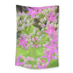 Hot Pink Succulent Sedum With Fleshy Green Leaves Small Tapestry