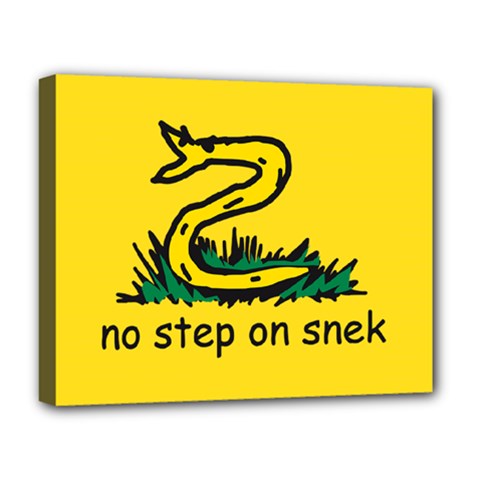 No Step On Snek Gadsden Flag Meme Parody Deluxe Canvas 20  x 16  (Stretched)