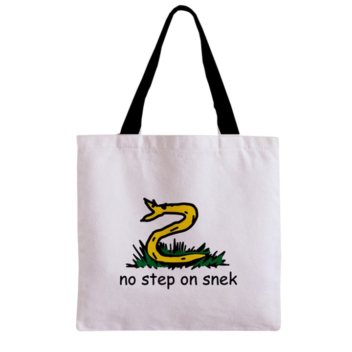 No Step On Snek Gadsden Flag Meme Parody Zipper Grocery Tote Bag