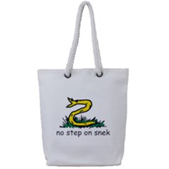 No Step On Snek Gadsden Flag Meme Parody Full Print Rope Handle Tote (Small)