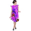 Abstract Ultra Violet Purple Iris On Red And Pink Tie Up Tunic Dress View2