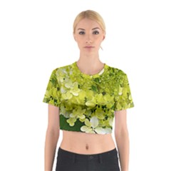 Elegant Chartreuse Green Limelight Hydrangea Macro Cotton Crop Top by myrubiogarden