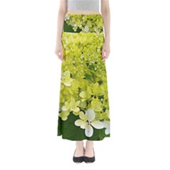 Elegant Chartreuse Green Limelight Hydrangea Macro Full Length Maxi Skirt by myrubiogarden