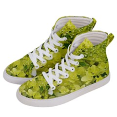 Elegant Chartreuse Green Limelight Hydrangea Macro Women s Hi-top Skate Sneakers