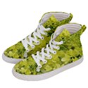 Elegant Chartreuse Green Limelight Hydrangea Macro Women s Hi-Top Skate Sneakers View2