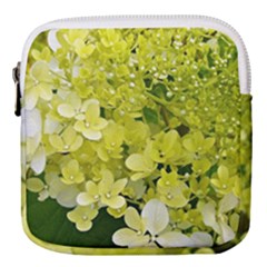 Elegant Chartreuse Green Limelight Hydrangea Macro Mini Square Pouch by myrubiogarden