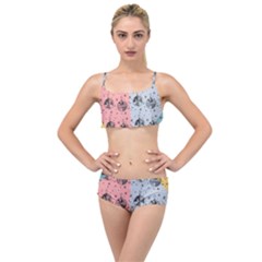 Abstract Christmas Balls Pattern Layered Top Bikini Set