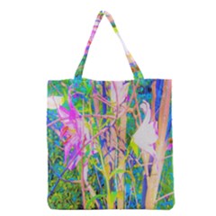 Abstract Oriental Lilies In My Rubio Garden Grocery Tote Bag by myrubiogarden