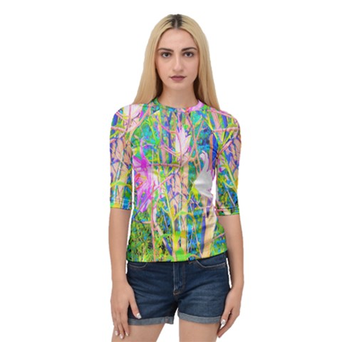 Abstract Oriental Lilies In My Rubio Garden Quarter Sleeve Raglan Tee by myrubiogarden