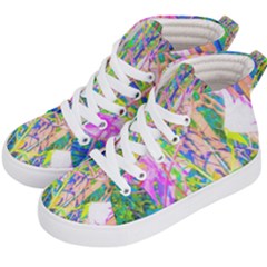 Abstract Oriental Lilies In My Rubio Garden Kid s Hi-top Skate Sneakers by myrubiogarden