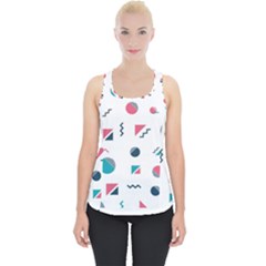 Round Triangle Geometric Pattern Piece Up Tank Top