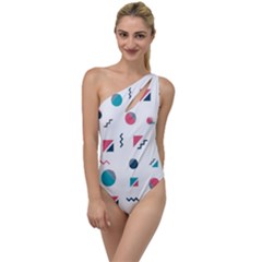 Round Triangle Geometric Pattern To One Side Swimsuit by Alisyart