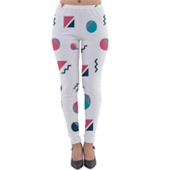 Round Triangle Geometric Pattern Lightweight Velour Leggings by Alisyart