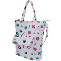 Round Triangle Geometric Pattern Shoulder Tote Bag by Alisyart