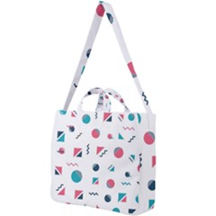 Round Triangle Geometric Pattern Square Shoulder Tote Bag by Alisyart